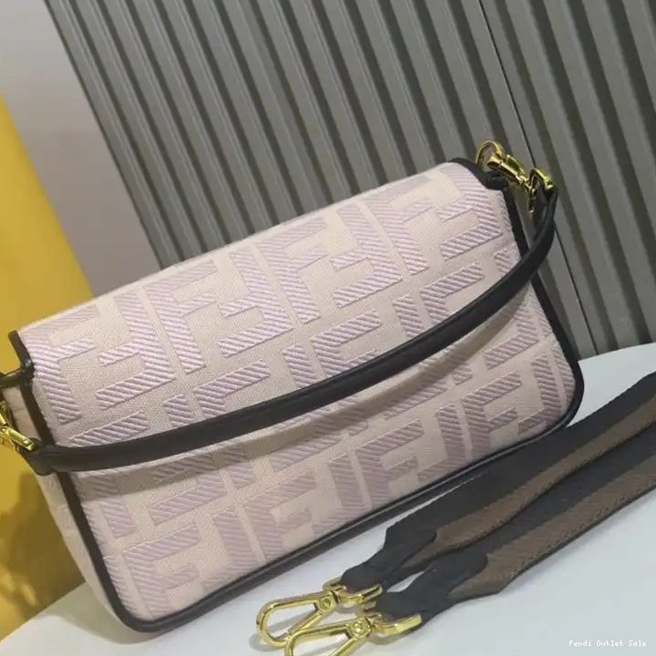 Affordable In Medium FF Bag Canvas Baguette Motif Fendi Cherry 0620